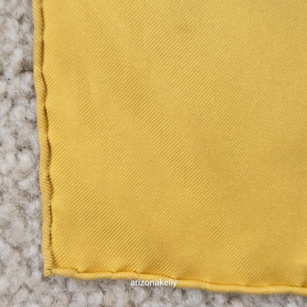 Hermès 'Les Tambours' Silk Scarf Gold Yellow - Picture 4 of 15
